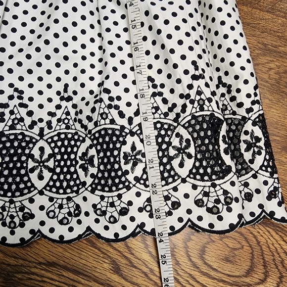 Talbots Black and White Polka Dot Beautiful and Unique Eyelet Skirt Set 16p - Picture 10 of 12